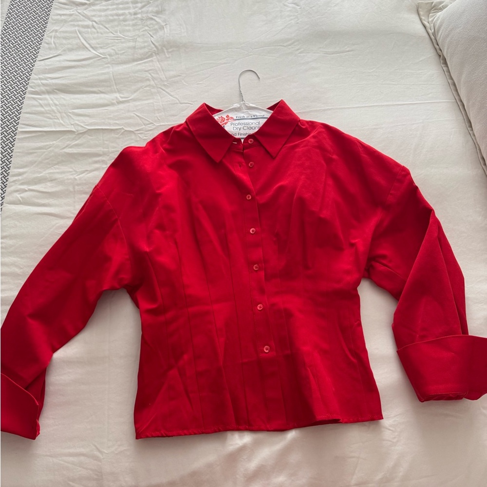 STAUD SIZE L OPHELIA TOP | POINSETTIA